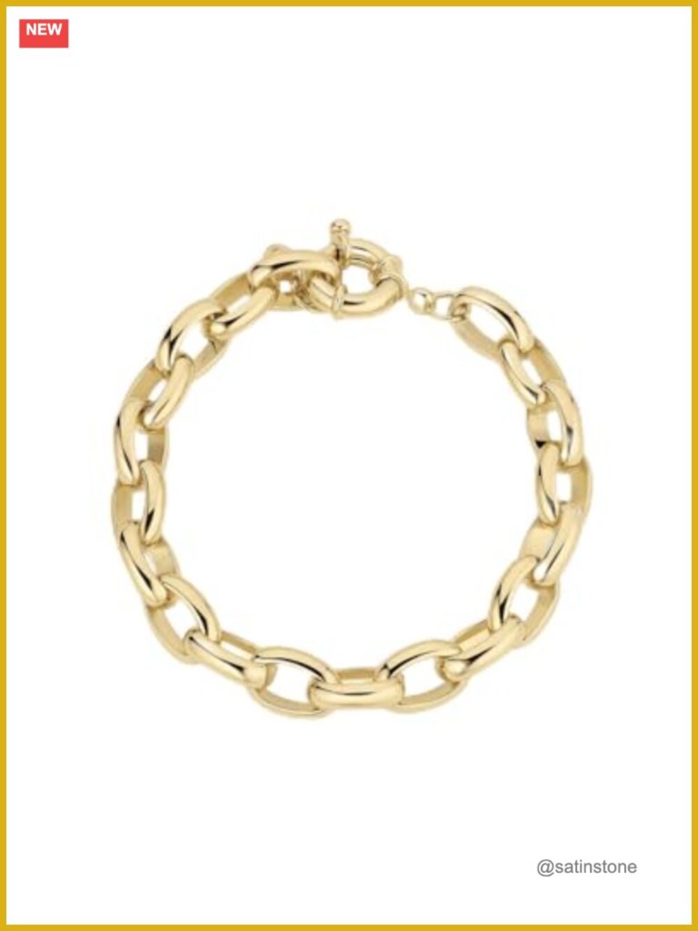 18k Gold Plated Chain Link Statement Bracelet for Women